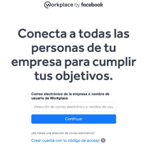 Registro Workplace Facebook